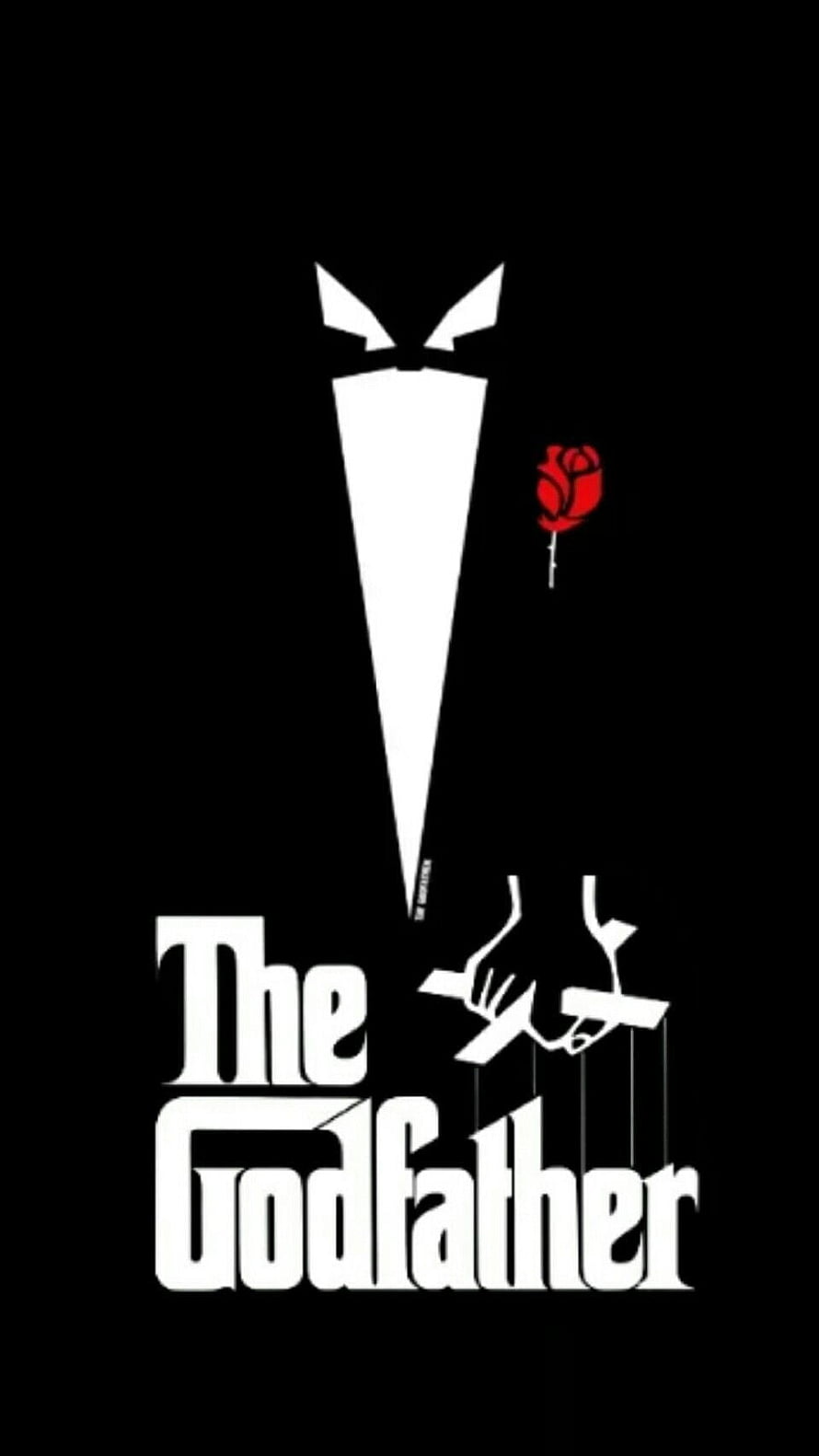 The Godfather Minimalist Movie Poster with Puppet Master Silhouette and Red Rose HD phone wallpaper
