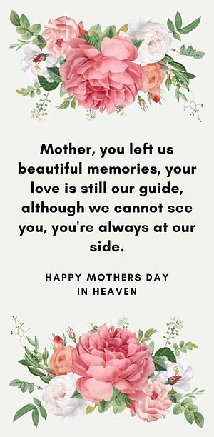 Watercolor Floral Mother's Day in Heaven Tribute Card with Sentimental Quote HD phone wallpaper