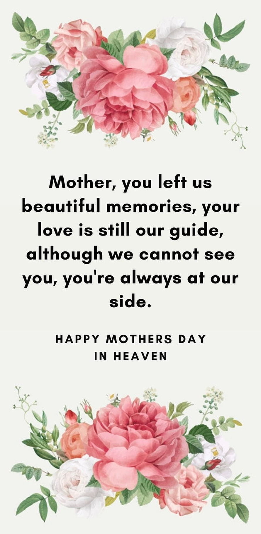 Watercolor Floral Mother's Day in Heaven Tribute Card with Sentimental Quote HD phone wallpaper