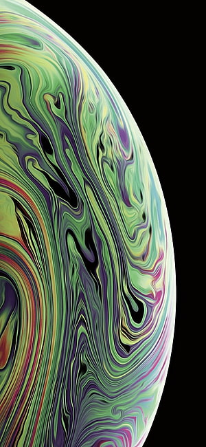 Abstract Swirling Green and Purple Liquid Art on Black Background HD phone wallpaper