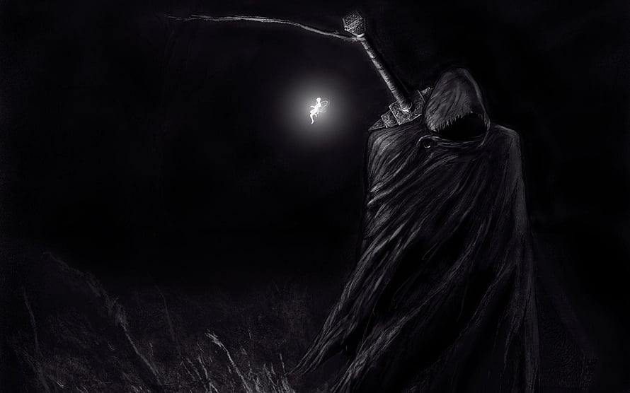 Berserk Guts Holding Sword in Dark Fantasy Illustration HD wallpaper