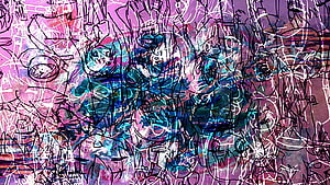 Sewerslvt Type Beat Abstract Artwork with Chaotic Scribbles and Neon Pink Background HD wallpaper