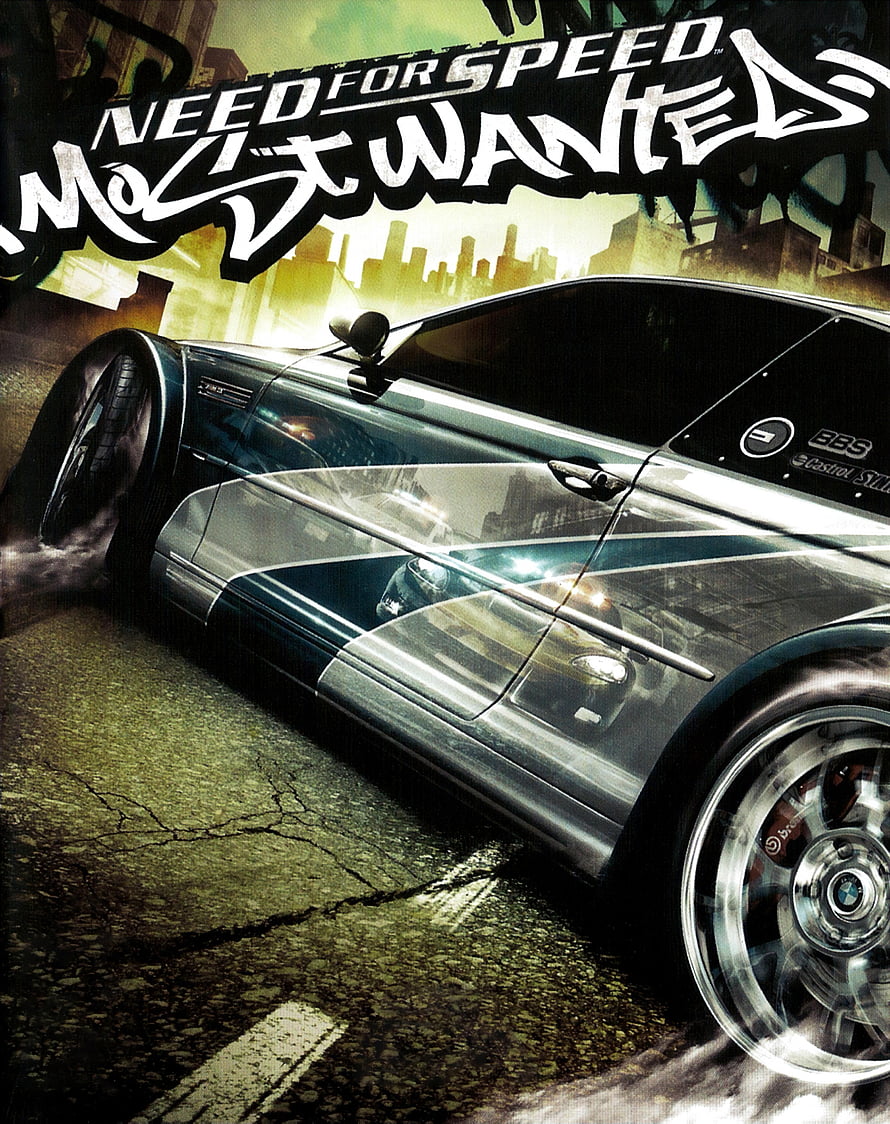 Need for Speed Most Wanted Game Cover Art Featuring a Silver BMW M3 on a City Street HD phone wallpaper