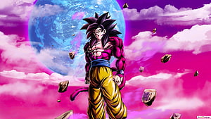 Goku Super Saiyan 4 Dragon Ball GT Anime Character Artwork HD wallpaper