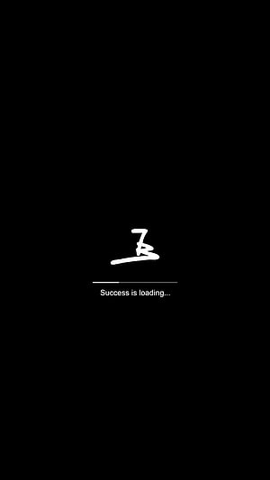 Minimalist Black Motivational Wallpaper with Success Loading Text HD phone wallpaper