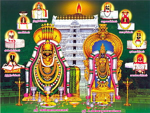 Thiruvanaikaval Arunachaleswarar Temple Deities and Gopuram HD wallpaper