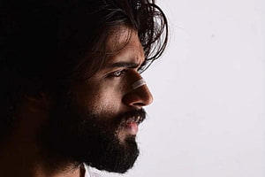 Dramatic Side Profile Portrait of a Bearded Man with Intense Gaze and Dark Lighting, Arjun Reddy, arjun reddy sad HD wallpaper
