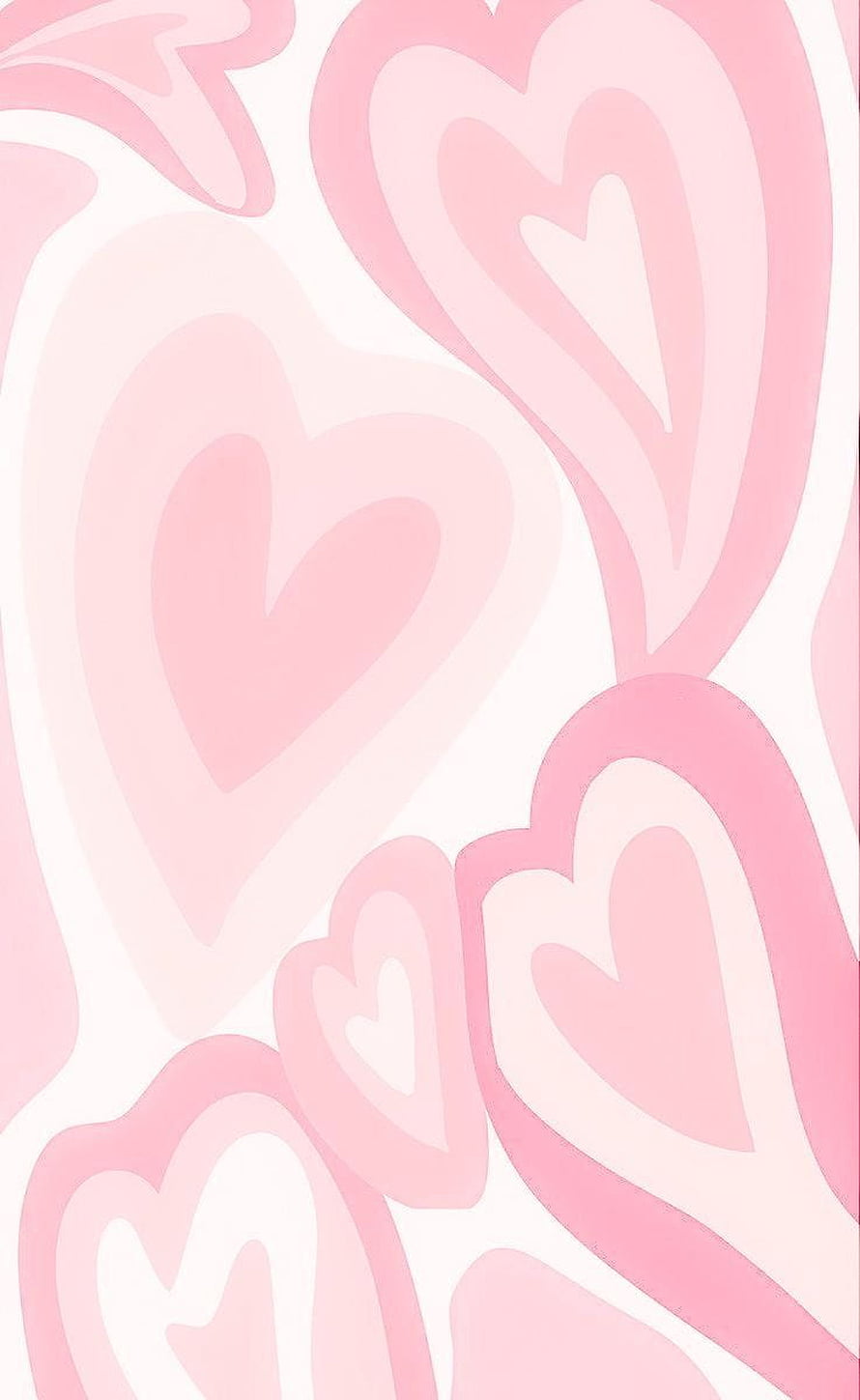 Soft Pink Heart Pattern Aesthetic Wallpaper HD phone wallpaper