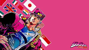 Jotaro Kujo from JoJo's Bizarre Adventure in Bold Manga Art Style HD wallpaper