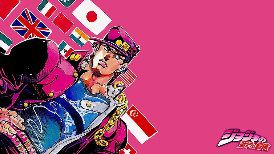 Jotaro Kujo from JoJo's Bizarre Adventure in Bold Manga Art Style HD wallpaper