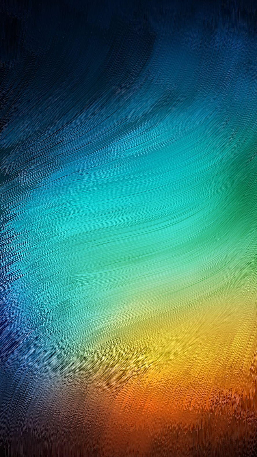Vibrant Abstract Gradient with Flowing Brushstroke Texture in Blue Green and Orange Tones HD phone wallpaper