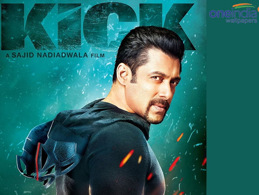 Kick Movie Poster Featuring Salman Khan in Dark Hoodie with Teal Background and Sparks, Kick Full Hindi Movie, kick movie HD wallpaper