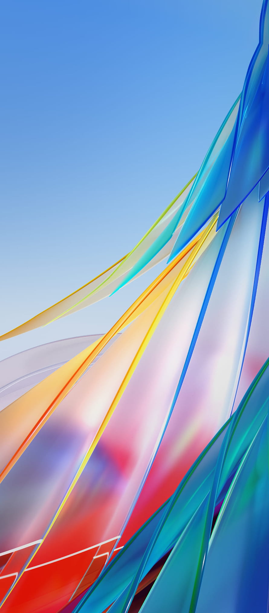 LG Velvet Stock Wallpaper with Vibrant Abstract Ribbons and Soft Gradient Sky HD phone wallpaper