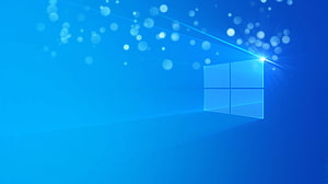 Windows 10 Default Blue Desktop Wallpaper with Bokeh Light Effects HD wallpaper