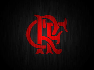Flamengo Club Emblem in Red on Dark Textured Background HD wallpaper