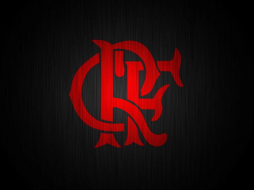 Flamengo Club Emblem in Red on Dark Textured Background HD wallpaper