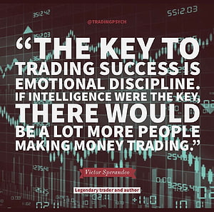 Victor Sperandeo Quote on Trading Success and Emotional Discipline with Stock Chart Background HD wallpaper