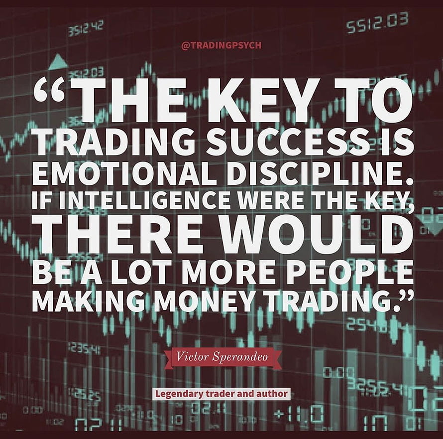 Victor Sperandeo Quote on Trading Success and Emotional Discipline with Stock Chart Background HD wallpaper