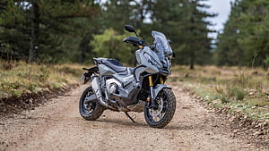 2021 Honda X-ADV Adventure Motorcycle Parked on Forest Dirt Trail HD wallpaper