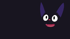 Jiji the Black Cat from Kiki's Delivery Service Minimalist Anime Character Portrait HD wallpaper