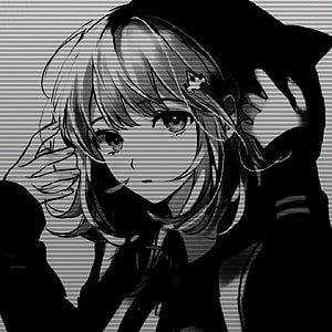 Monochrome Anime Girl in Witch Hat with Cross Hairpin and Striped Background HD phone wallpaper