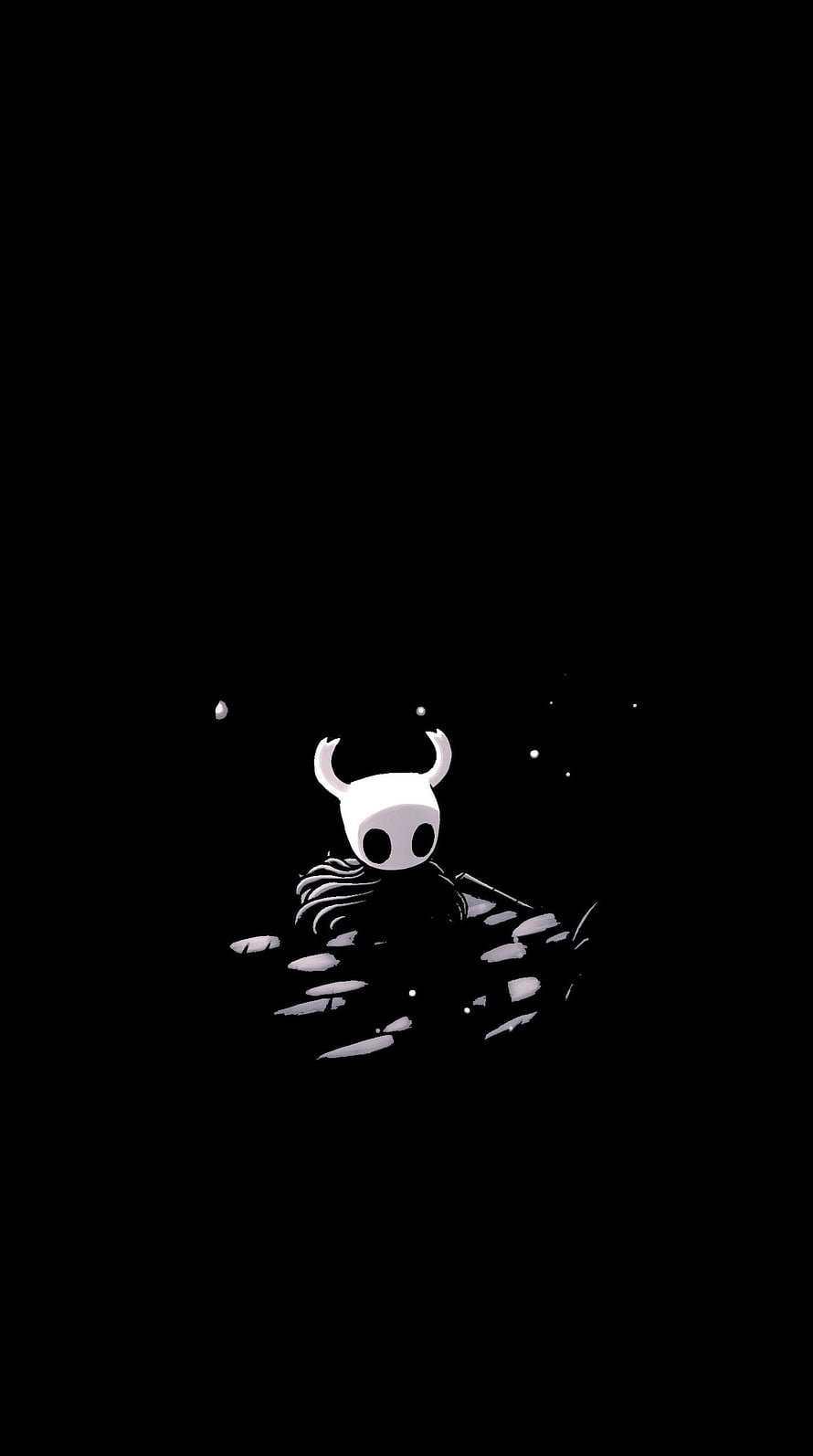 Hollow Knight Knight Floating in Dark Water Wallpaper HD phone wallpaper