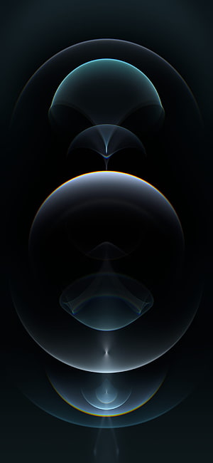 Abstract Dark Blue Spheres With Iridescent Edges And Minimalist Geometric Shapes HD phone wallpaper