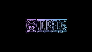 One Piece Neon Logo with Jolly Roger and Anchor on Black Background HD wallpaper