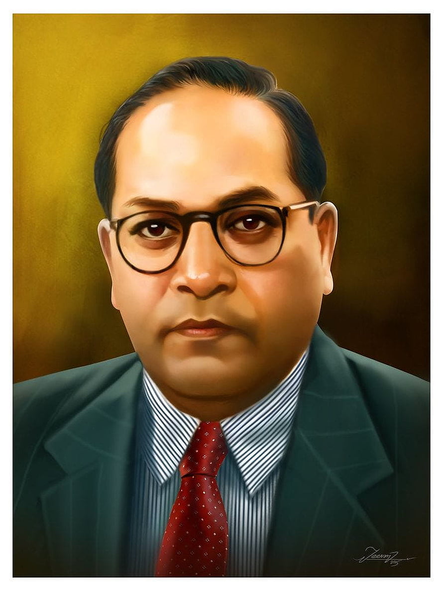 Portrait of a man in a suit and tie with glasses, digital painting style, Dr Br Ambedkar, b r ambedkar HD phone wallpaper
