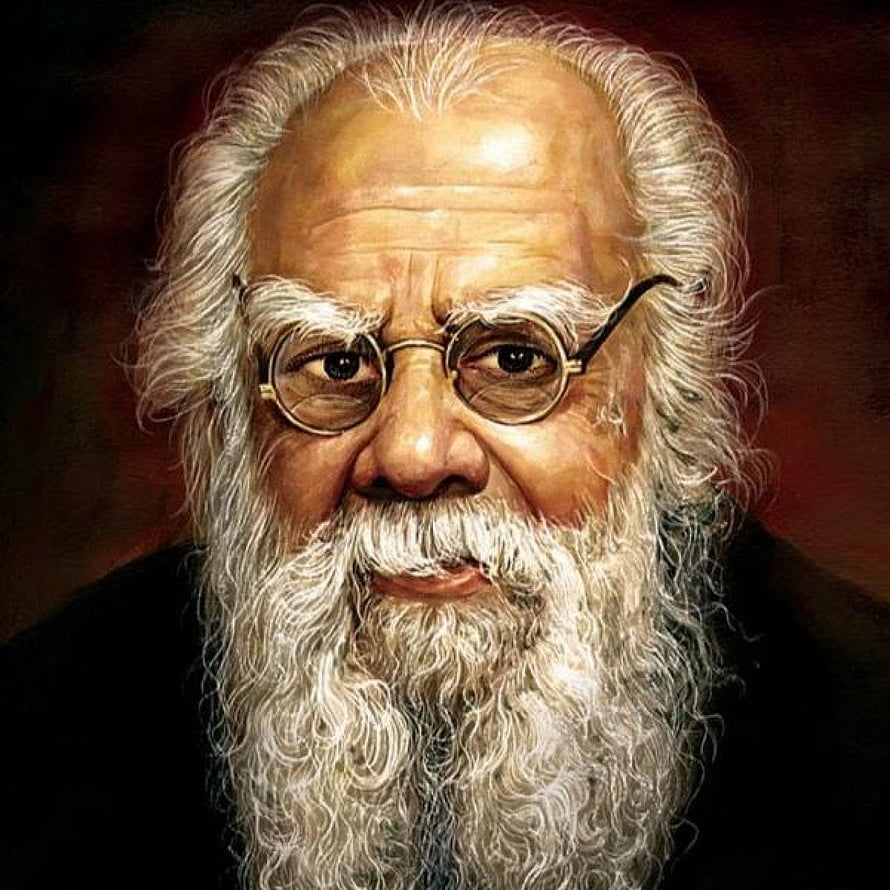 Portrait of Rabindranath Tagore with White Beard and Glasses HD phone wallpaper