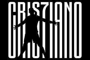 Cristiano Ronaldo Silhouette Graphic with Bold Typography on Black Background HD wallpaper