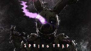 Springtrap from Five Nights at Freddy's in Dark Glitch Art Style HD wallpaper