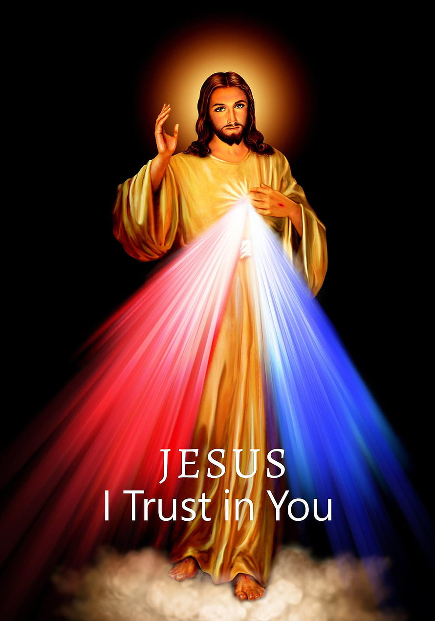 Jesus Divine Light Rays Religious Artwork Wallpaper HD phone wallpaper