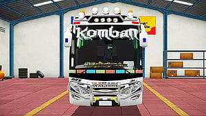 Customized White Truck With Kombat Decal In Garage HD wallpaper