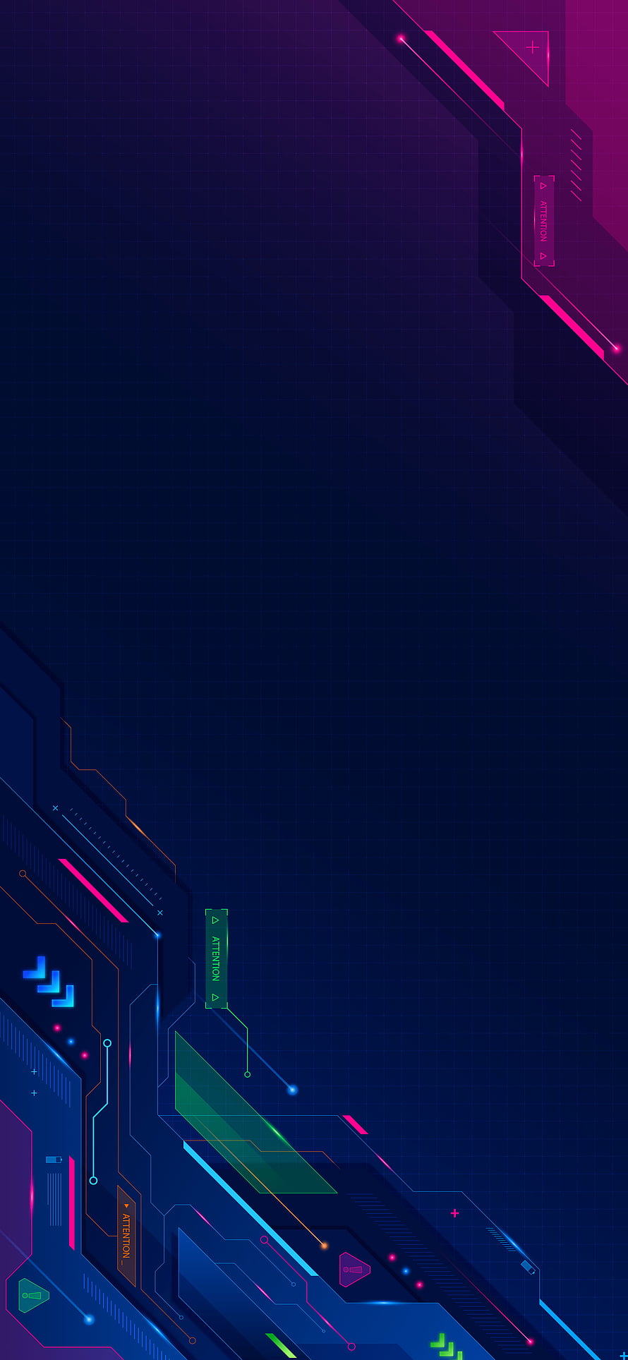 Futuristic Cyberpunk Technology Abstract Background with Neon Circuit Lines HD phone wallpaper