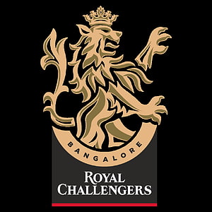 Royal Challengers Bangalore Crest with Crowned Lion Emblem on Black Background HD phone wallpaper