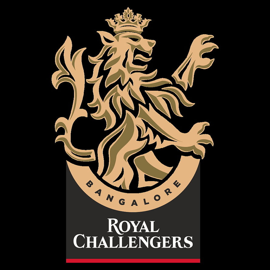 Royal Challengers Bangalore Crest with Crowned Lion Emblem on Black Background HD phone wallpaper