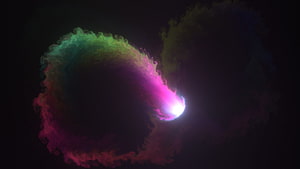 Vibrant Colorful Fluid Animation with Neon Glow and Swirling Ink on Dark Background HD wallpaper