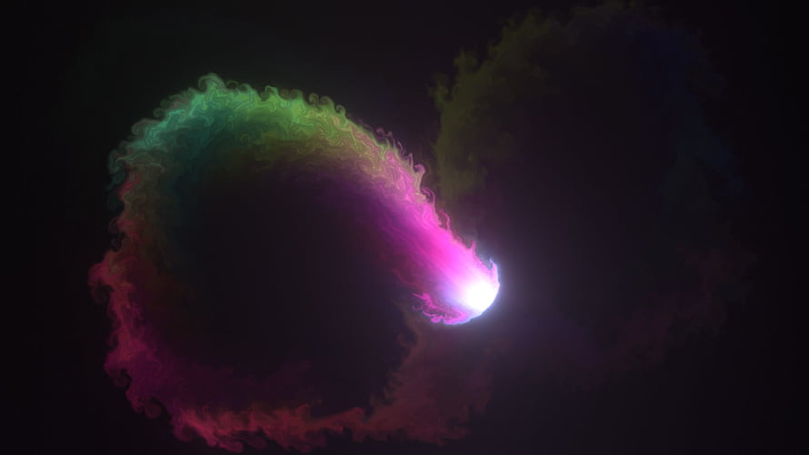 Vibrant Colorful Fluid Animation with Neon Glow and Swirling Ink on Dark Background HD wallpaper