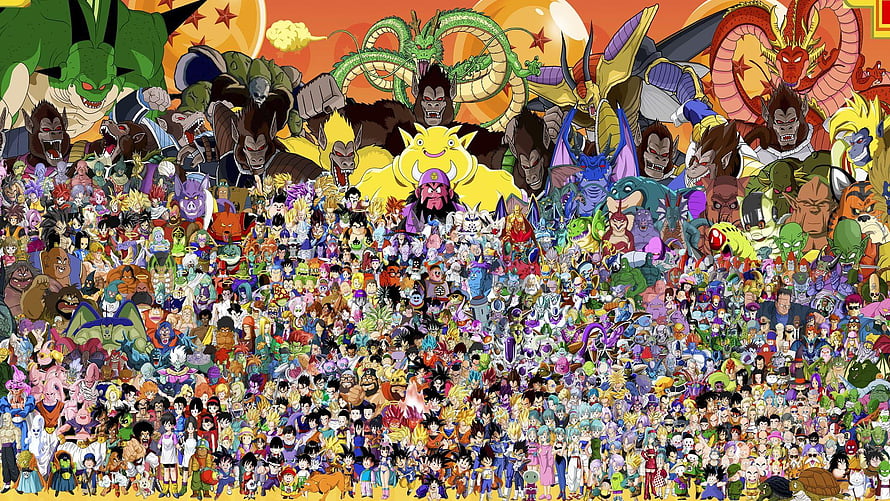 Dragon Ball Z Complete Character Roster Wallpaper Featuring Goku Vegeta Frieza Cell And All Villains HD wallpaper