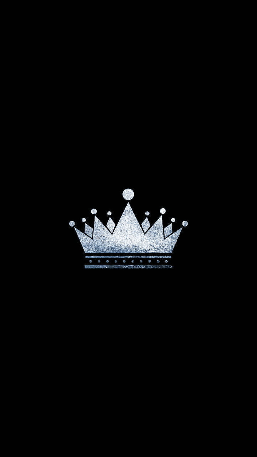 Minimalist Silver Crown Icon on Black Background HD phone wallpaper