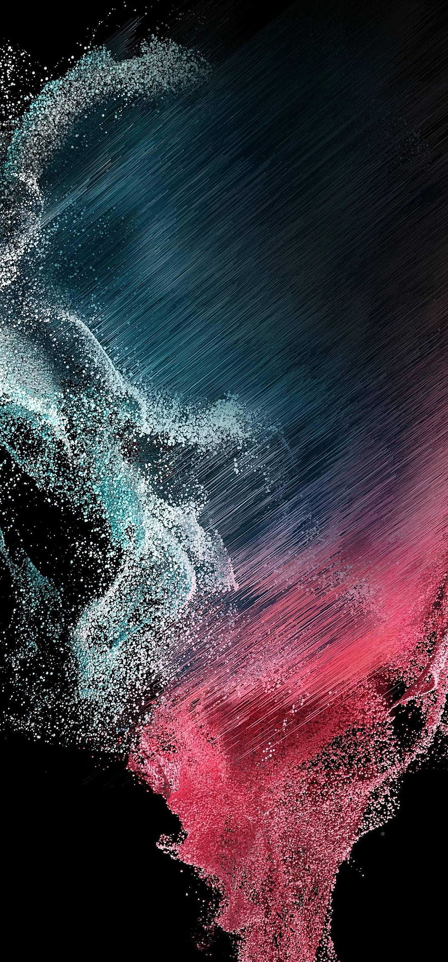 Abstract Pink and Blue Particle Splash on Black Background HD phone wallpaper