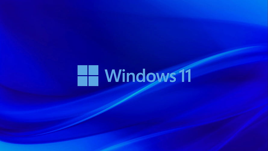 Windows 11 Default Blue Abstract Wallpaper with Logo HD wallpaper