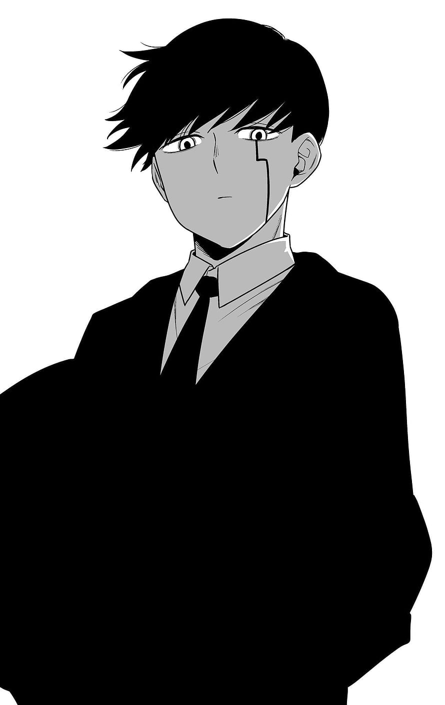 Mashle Magic and Muscles Anime Character Portrait in Black and White HD phone wallpaper
