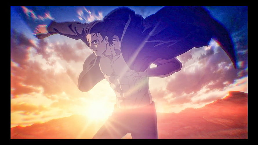 Eren Yeager Running in the Sunset from Attack on Titan Anime Wallpaper HD wallpaper