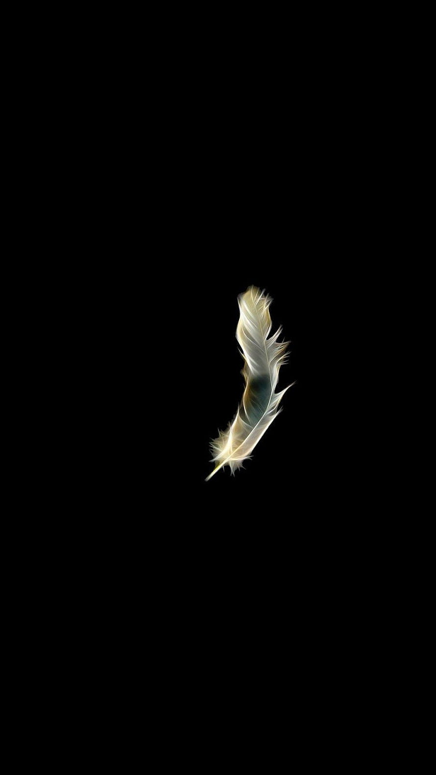 Ethereal White Feather Floating in Darkness HD phone wallpaper