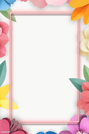 Colorful Paper Flower Frame With White Space For Text HD phone wallpaper