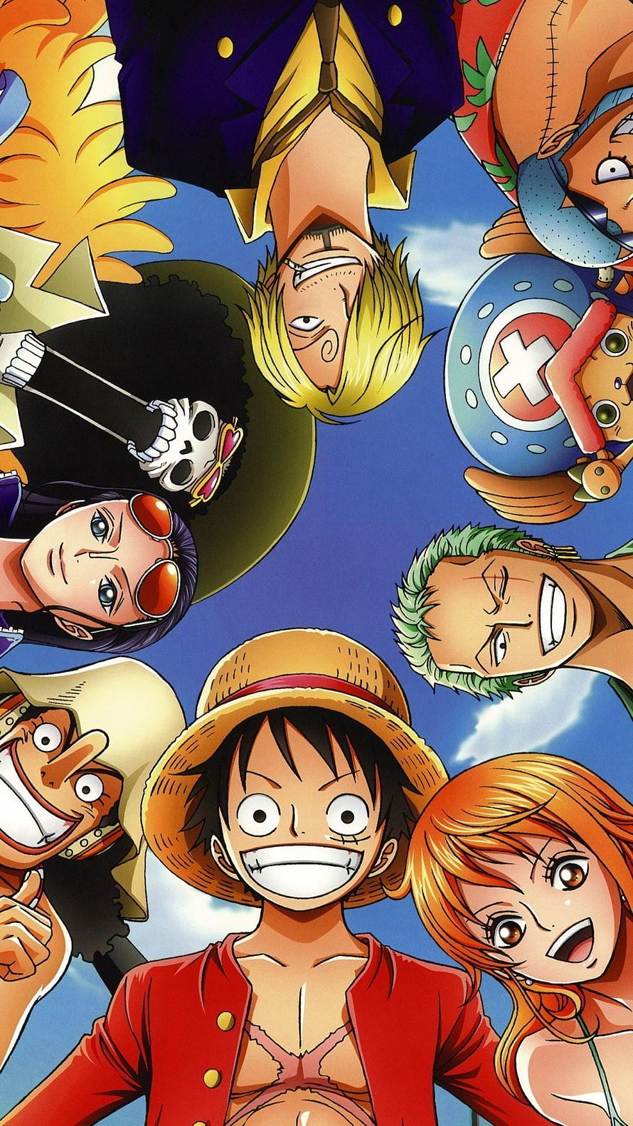 One Piece Straw Hat Pirates Crew Group Portrait Anime Wallpaper HD phone wallpaper