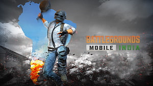 Battlegrounds Mobile India Character With Pan Against Map Silhouette HD wallpaper