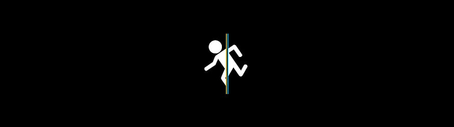 Minimalist White Running Stick Figure Icon on Black Background HD wallpaper